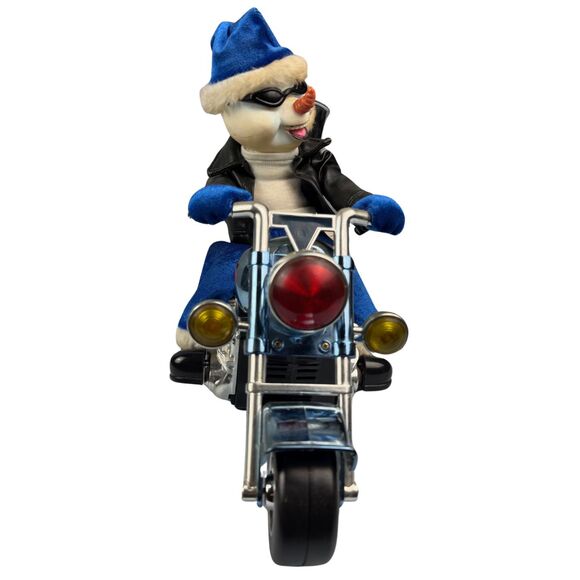 Vintage Dan Dee Collector Choice Animated Snowman Snow Machine in Motorcycle 70s - Picture 2 of 10